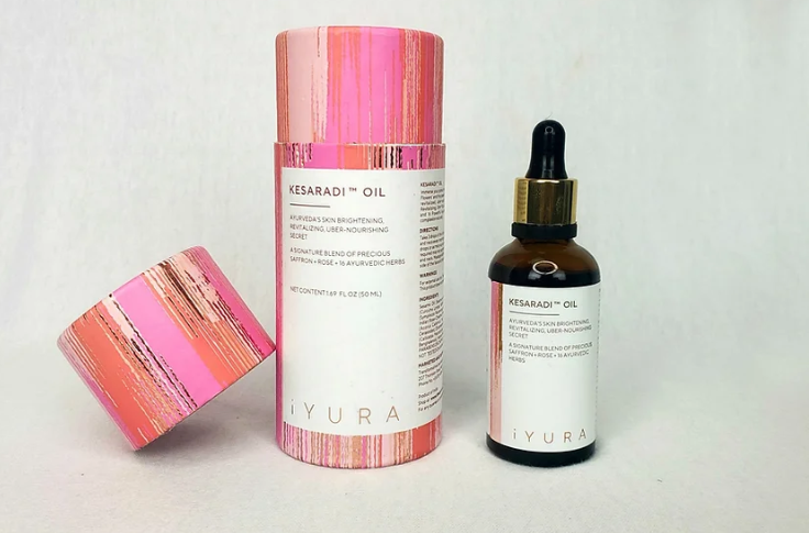 bottle and packaging of Kesaradi oil bu iYura Facial oil
