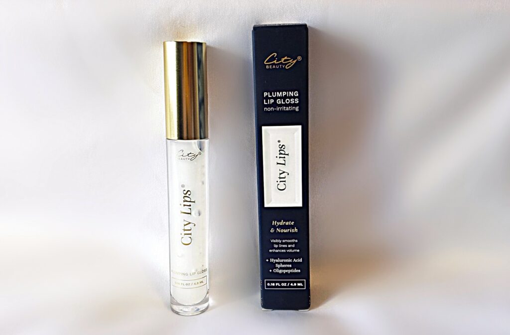 tube and packaging of city lips, lip moisturizer