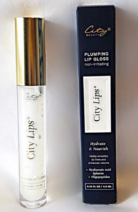 Tube of City Lips lip gloss and its packaging