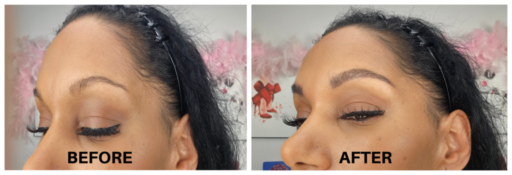 before and after of brows